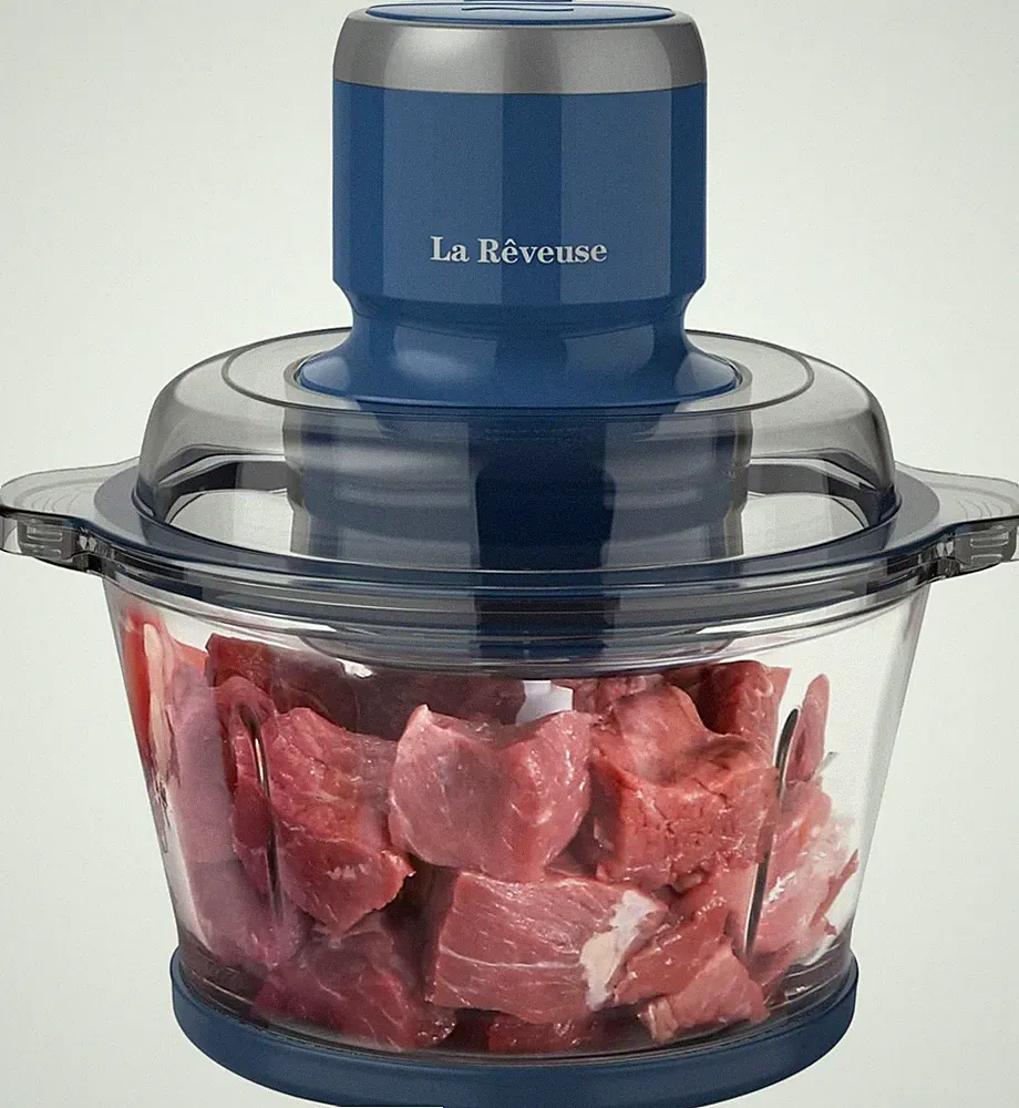 Food Processor Electric Food Chopper W/ 7-Cup 1.7L Glass Bowl 4 Bi-Level Blades