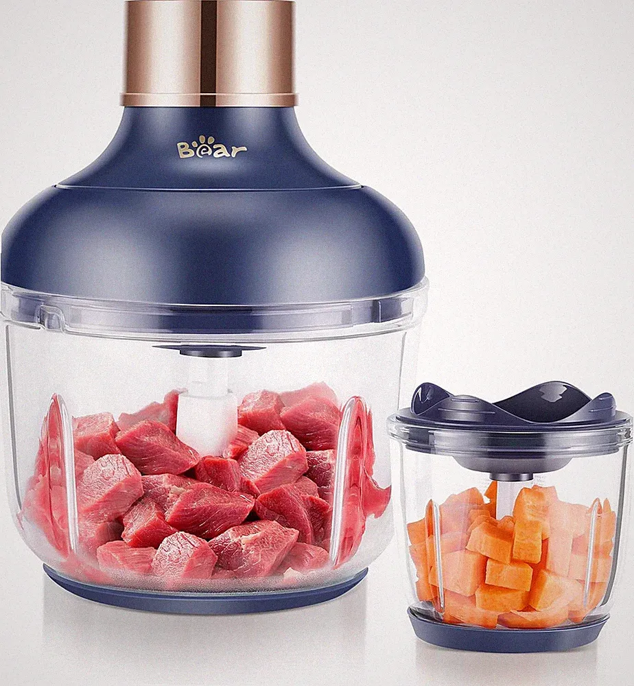 Food Processor, Electric Food Chopper with 2 Glass Bowls (8 Cup+2.5 Cup), 400W P