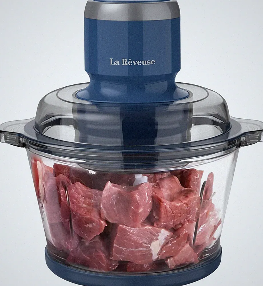 Food Processor,Electric Food Chopper with 7-Cup (1.7L) Glass Bowl, 4 Bi-Level Bl