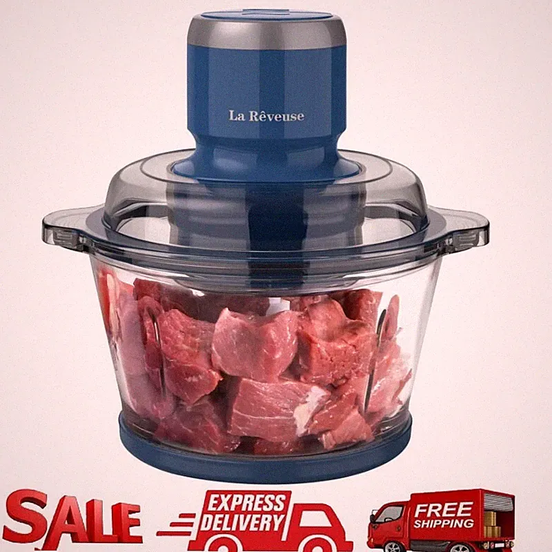 Food Processor,Electric Food Chopper with 7-Cup Glass Bowl 4 Bi-Level Blades
