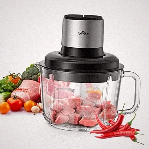 Food Processor, Electric Food Chopper with 8 Cup/2L Handheld Glass Bowls, No