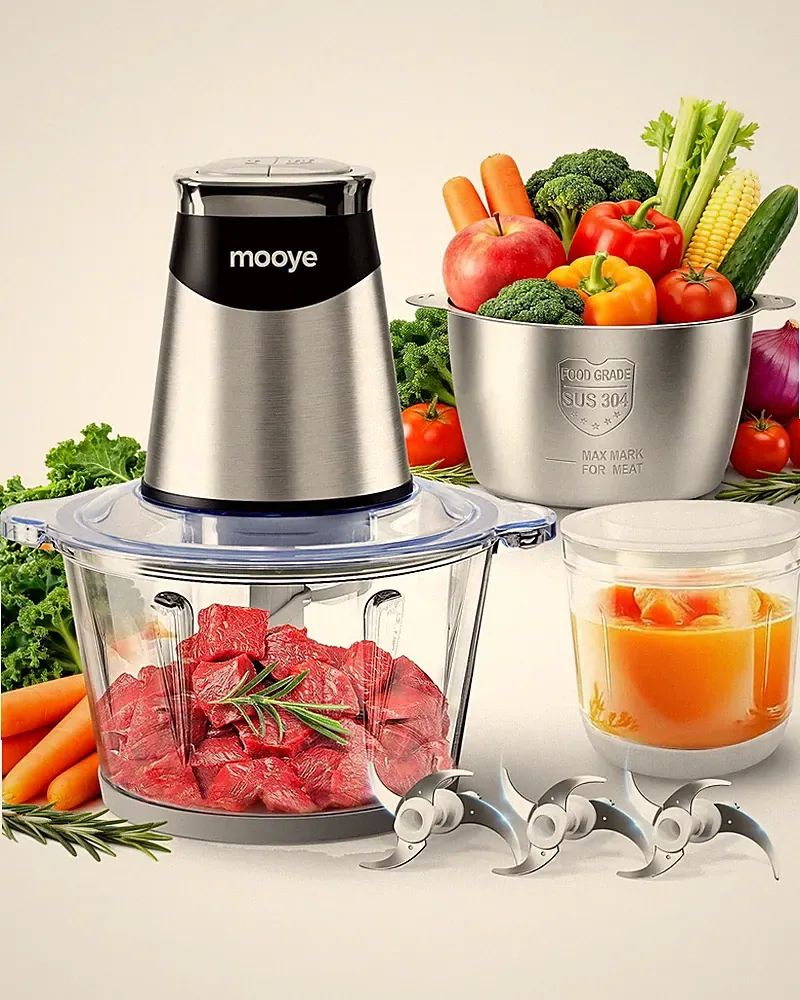Food Processor Electric Food Chopper with Meat Grinder & Vegetable Chopper -...