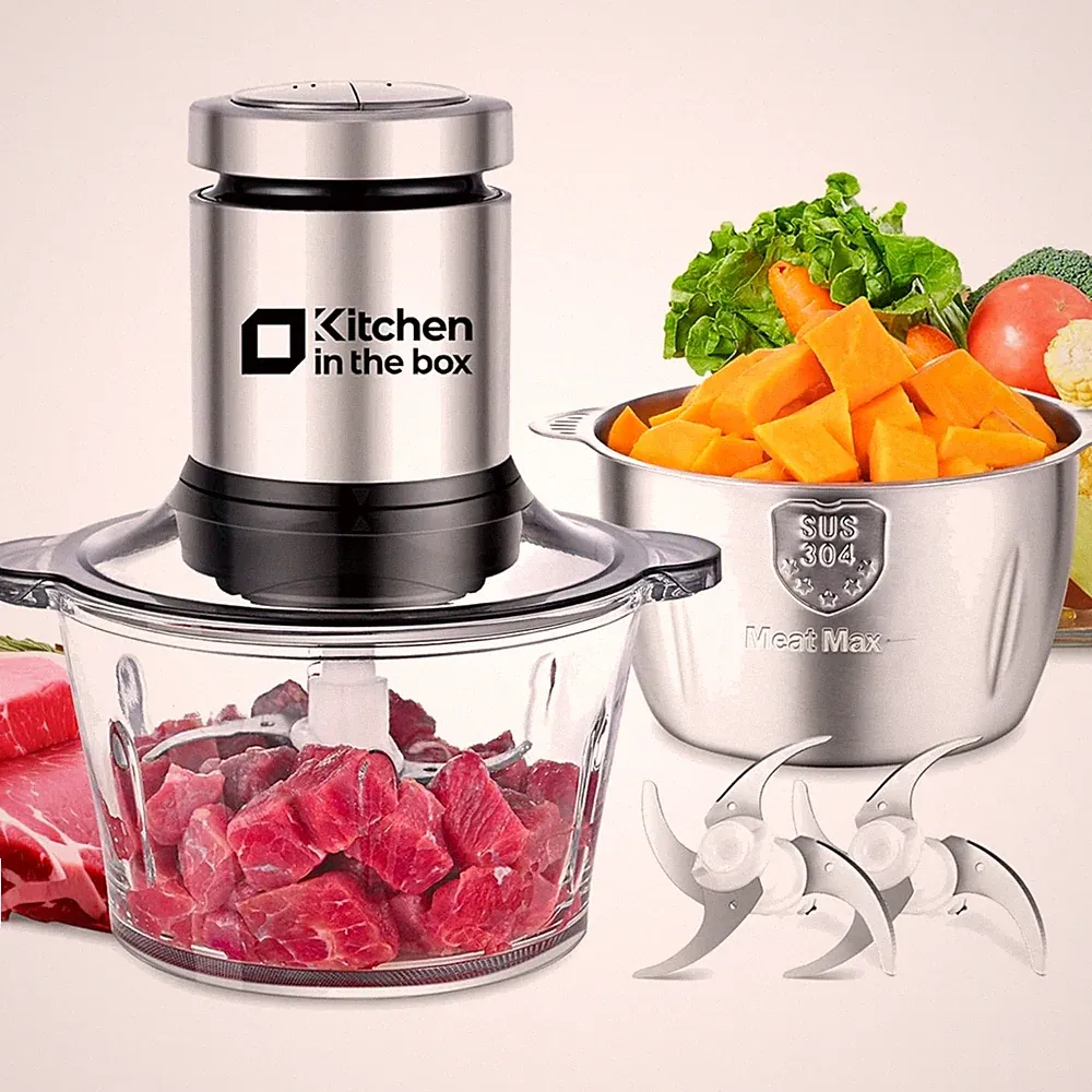 Food Processor, Electric Meat Grinder & Food Chopper with 400W Powerful Veggi...