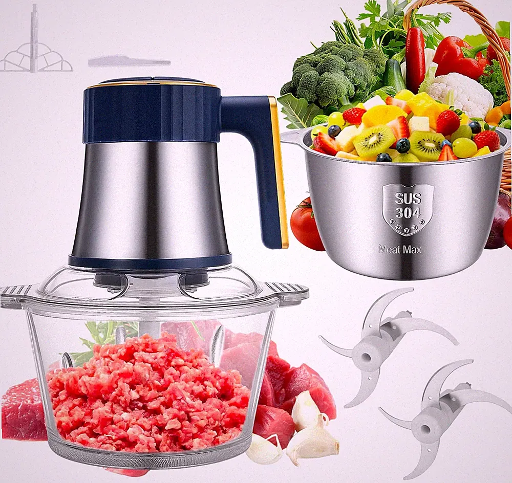 Food Processor, Electric Meat Grinder & Vegetable Chopper 400W Motor for Kitchen