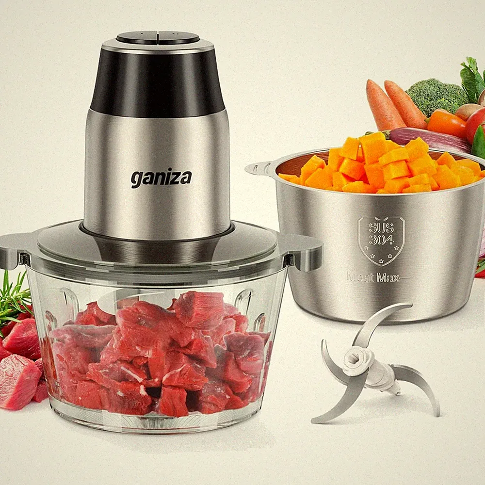Food Processor Electric Meat Grinder Vegetable Chopper 8 Cup 450W Kitchen