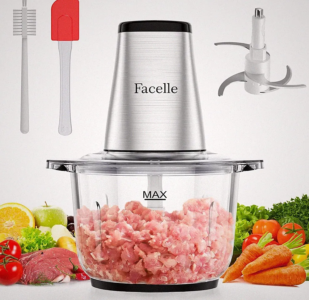Food Processor, Facelle Meat Grinder 8-Cup Food Chopper Electric Vegetable Chopp