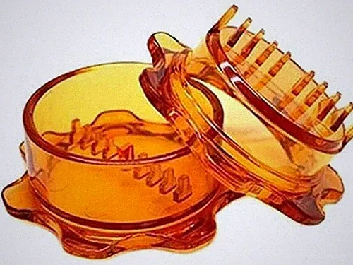 Food Processor-Garlic Mincer Press with a Twist fourth Generation (Orange)
