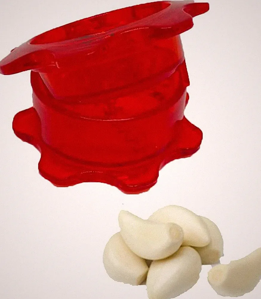 Food Processor-Garlic Mincer Press with a Twist fourth Generation(Red mincer)