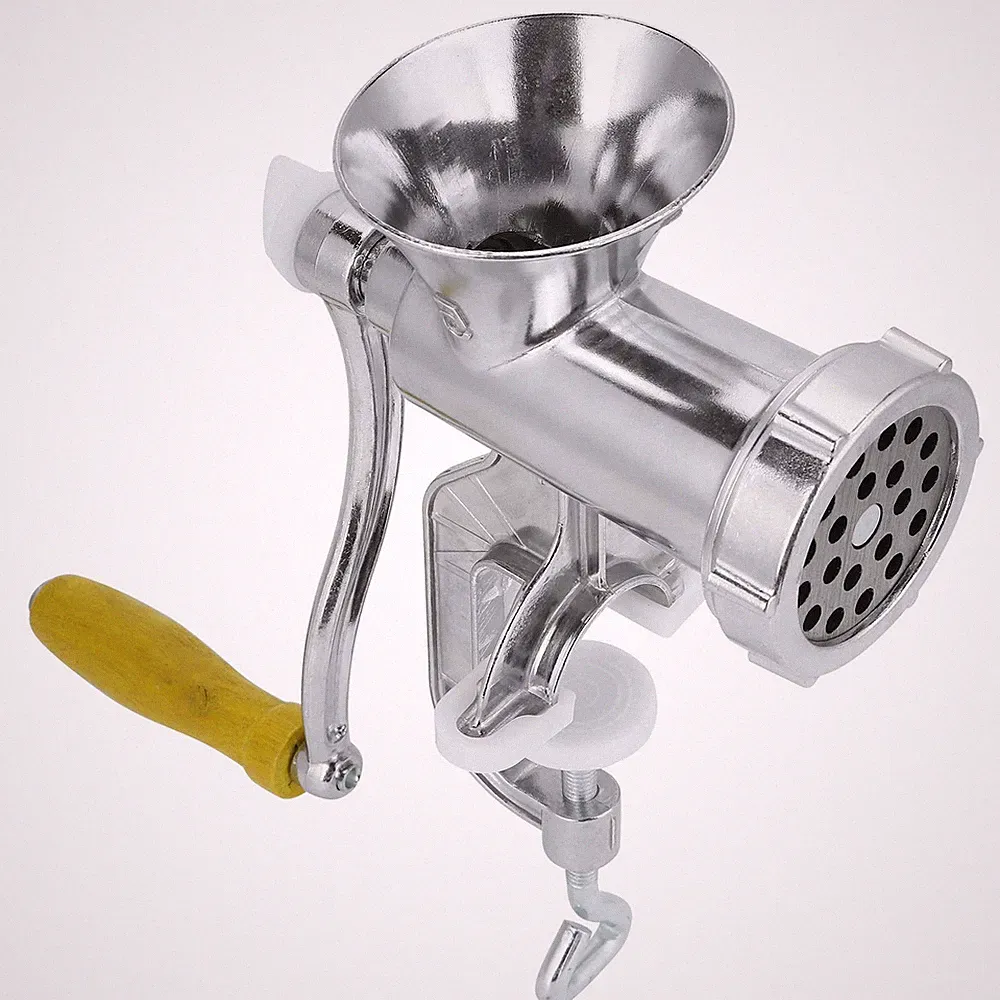 Food Processor, Meat Grinder, Manual Chopper Silver