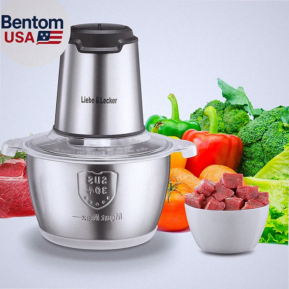 Food Processor, Meat Grinder with 1 Bowl 8 Cup, Electric Food Chopper with 4 Lar