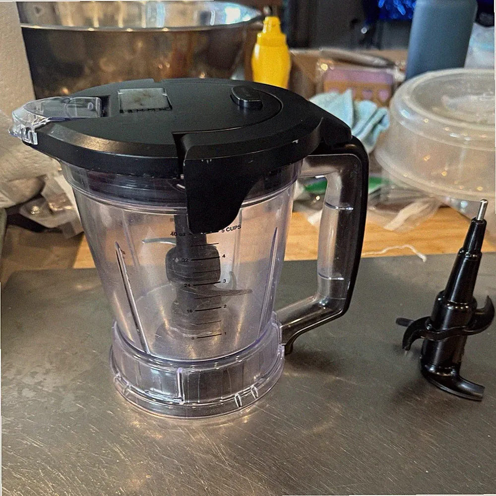 Food Processor Replacement Work Bowl w/ Handle, Lid & S-Blade 1.1L Clear/Black