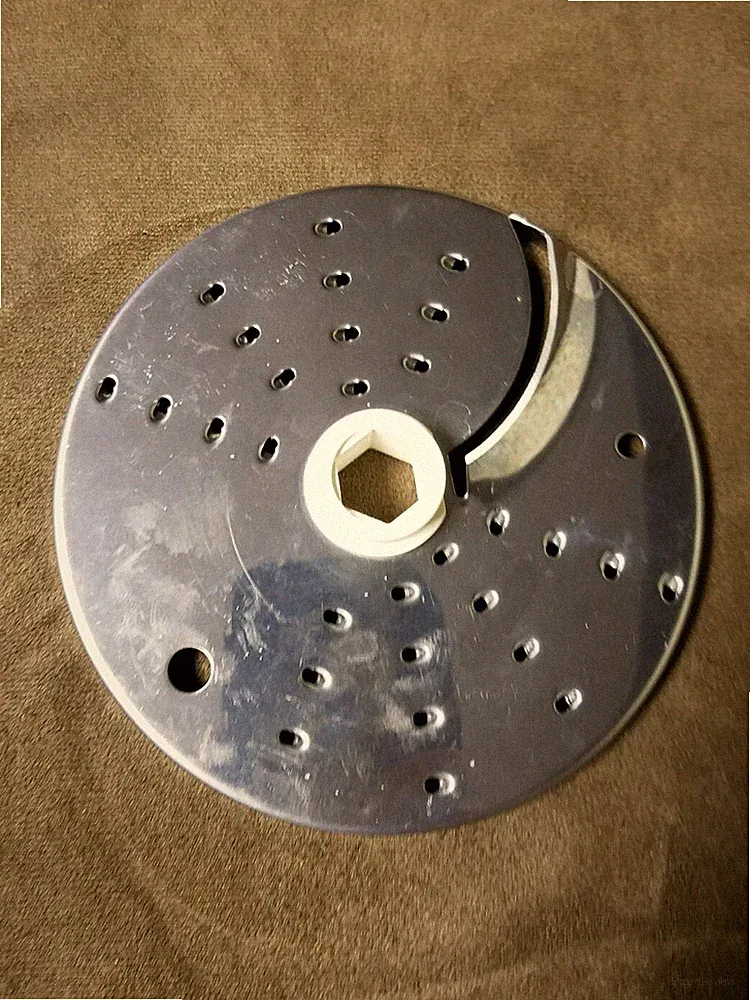 Food Processor Slicer Shredder Grater Blade Disc 5" Diameter 6 sided stem hole