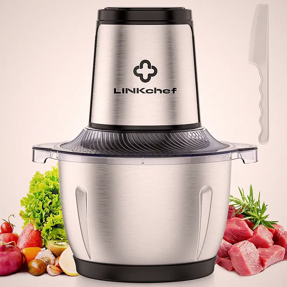 Food Processor Small, 6 Cup Food Chopper with Container, 1.5L 250W Electric M...