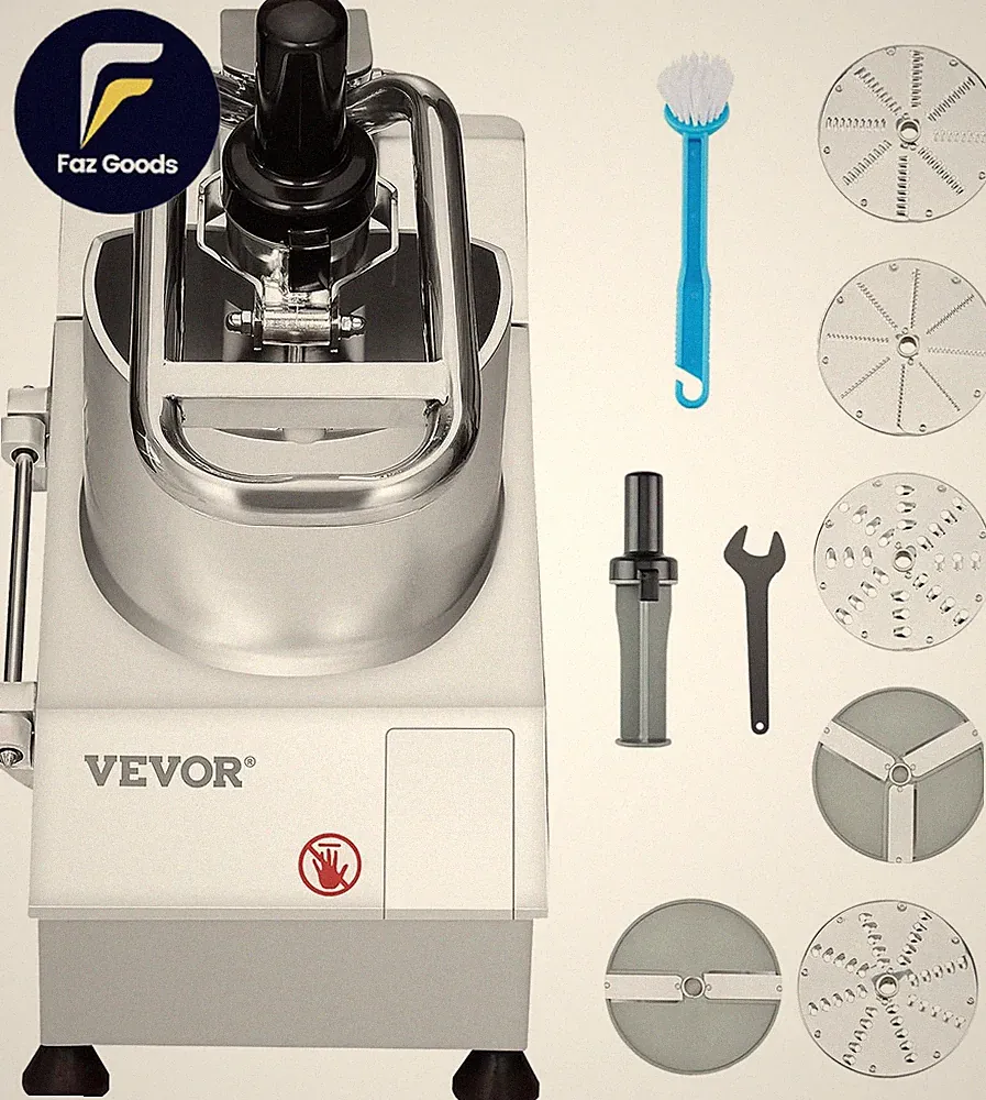 Food Processor & Vegetable Chopper 2 Feeding Holes Food-Grade Stainless Steel