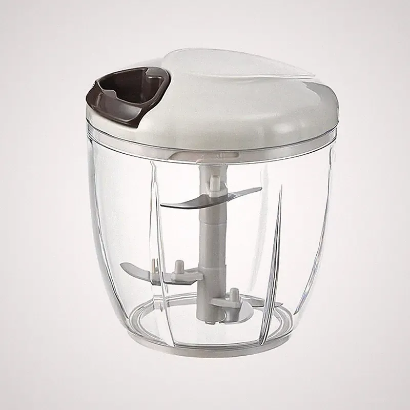 Food Processor Vegetable Chopper Manual, Portable Hand White 900ml, Grey Blue
