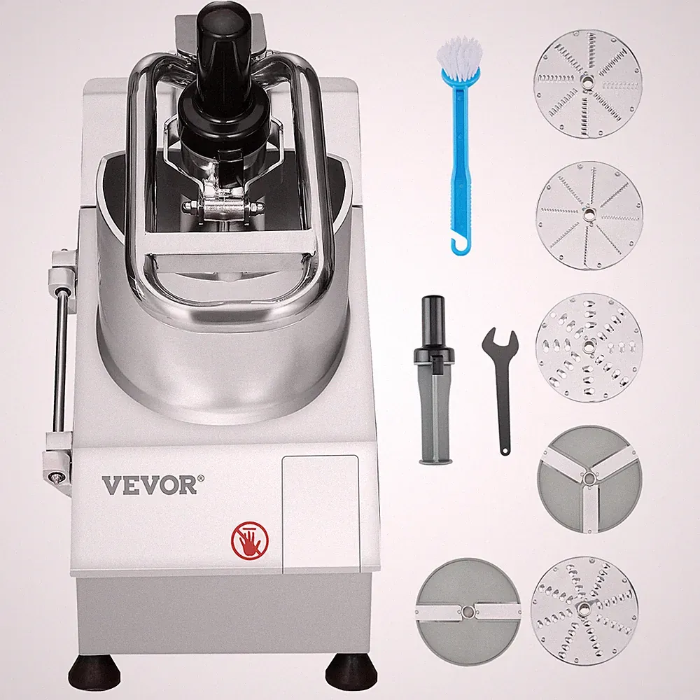 Food Processor Vegetable Chopper w/ 6 Blades Food-Grade Stainless Steel Blender
