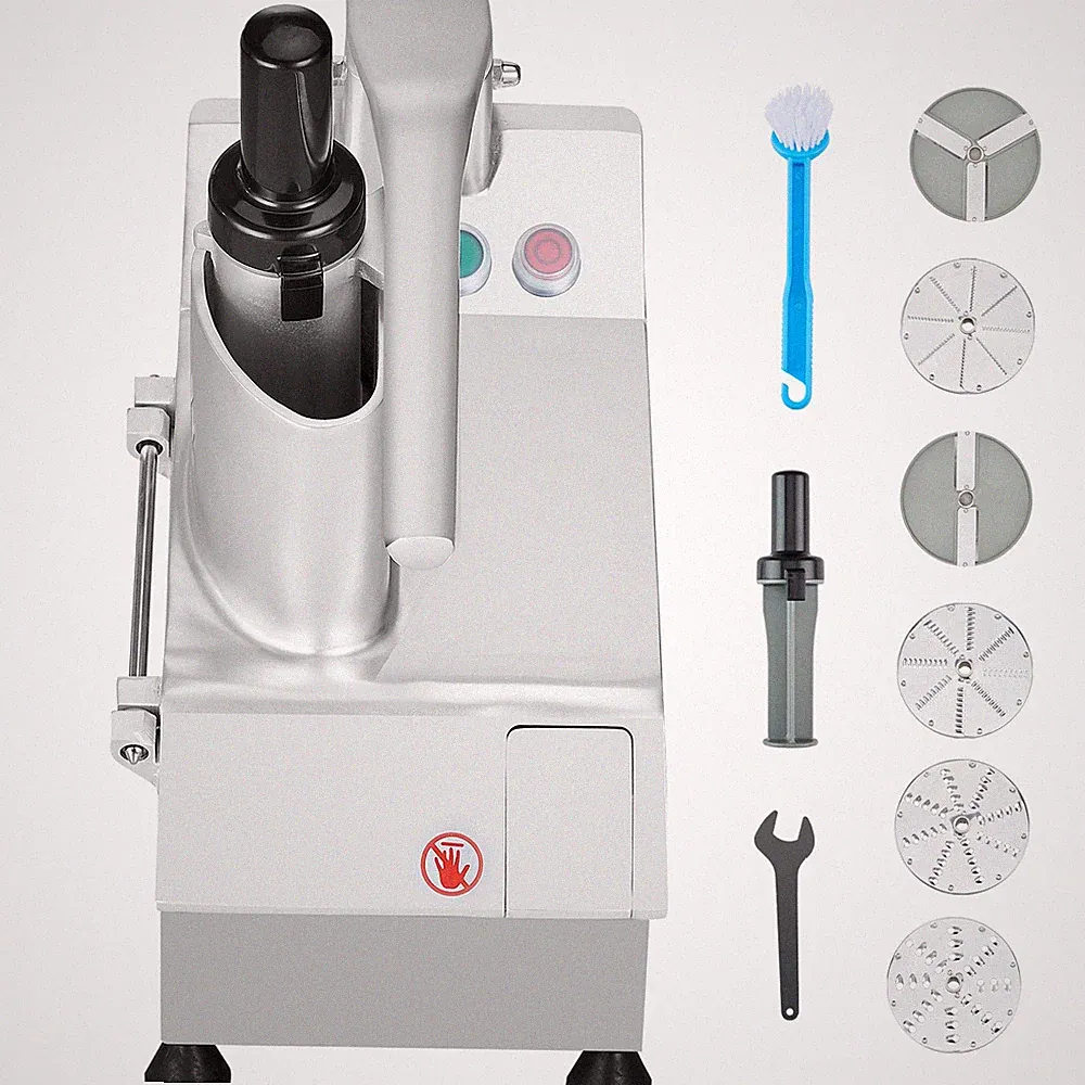 Food Processor Vegetable Chopper w/ 6 Blades Food-Grade Stainless Steel Blender