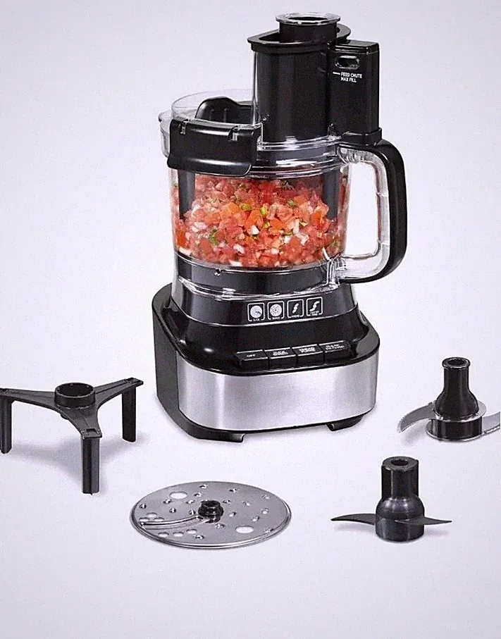 Food Processor W/ Bowl Scraper & Lid 10 Cup Capacity 2 Speeds Plus Pulse Black