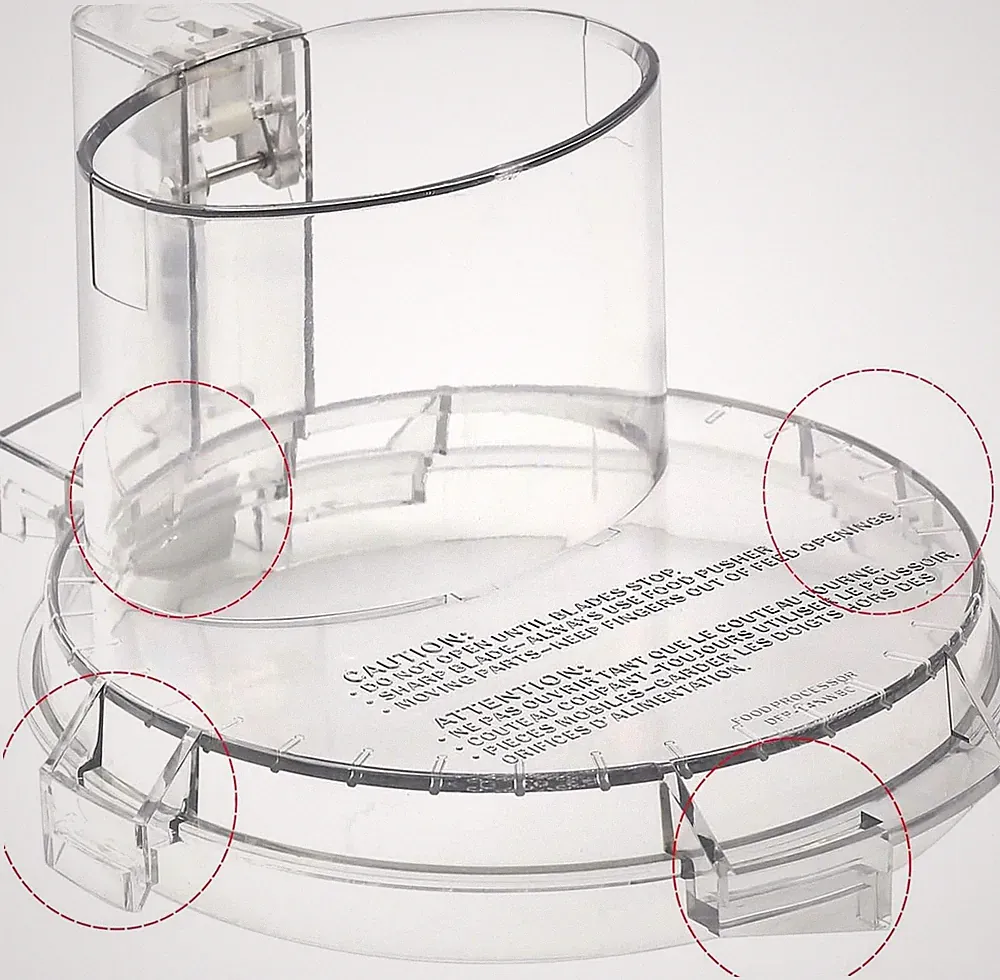 Food Processor Work Bowl Cover DFP 14 Replacement Fits DLC 005AGTXT1 4 Tabs