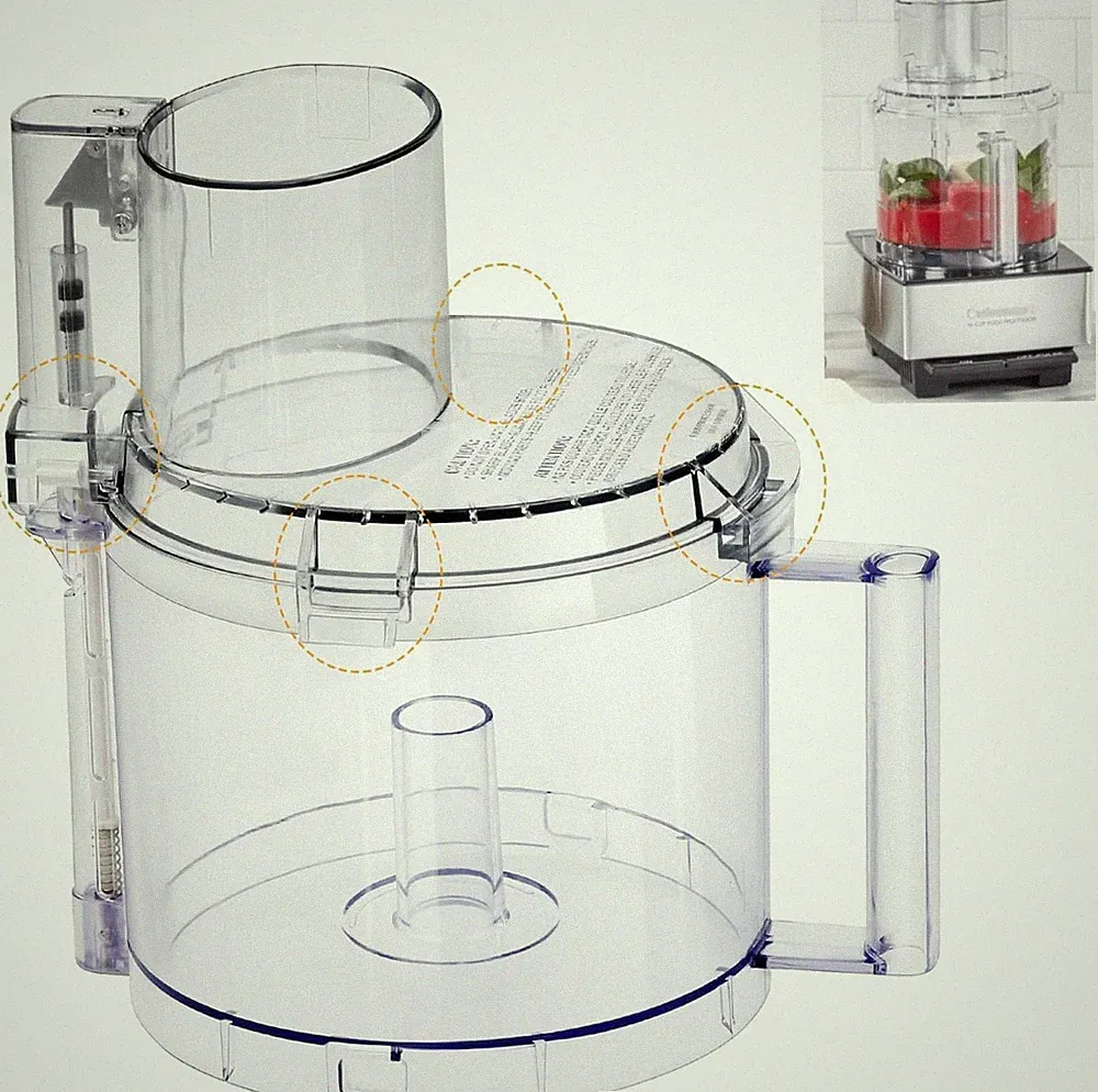 Food Processor Work Bowl Kit with Locking Tabs Fits Cuisinart DFP-14