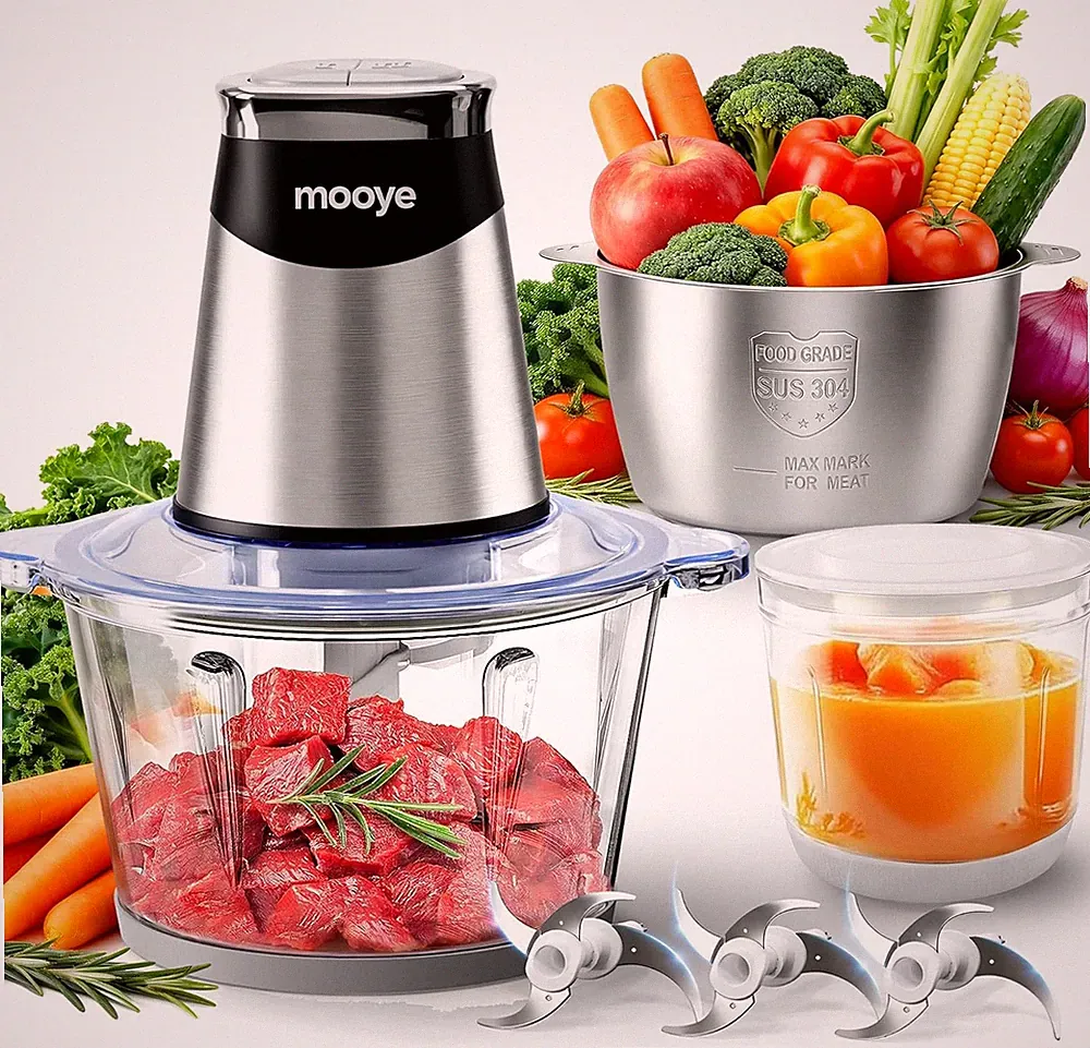 Food Processors Electric Food Chopper with Meat Grinder & Vegetable Chopper - 3