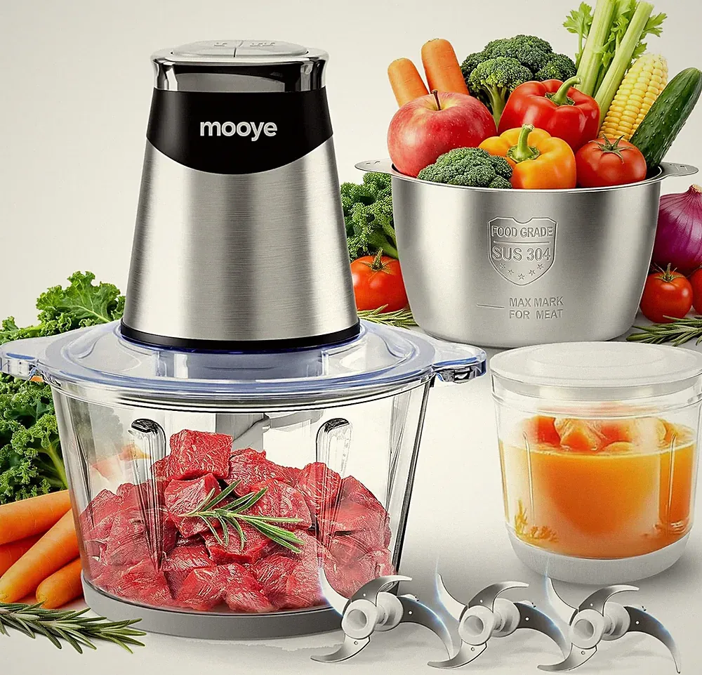 Food Processors Electric Food Chopper with Meat Grinder & Vegetable Chopper - 3