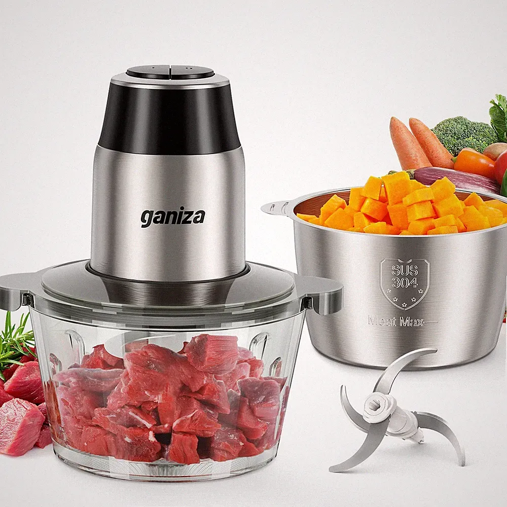 Food Processors with 2 Bowls, 450W Meat Grinder Vegetable Chopper