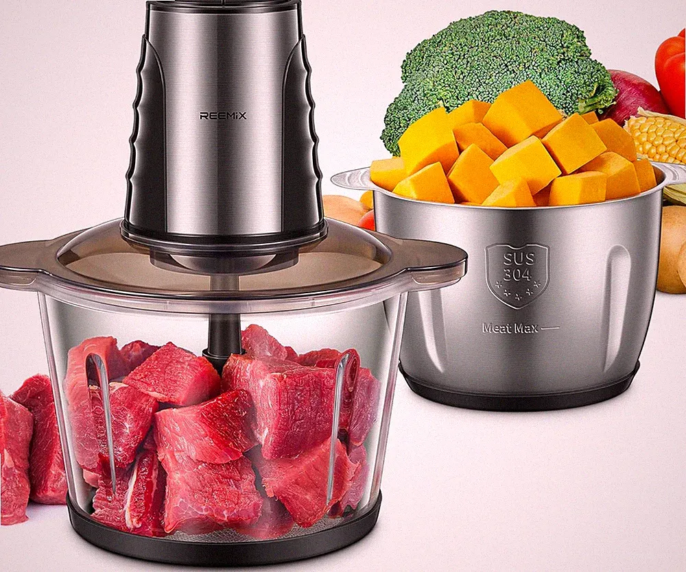 Food Processors with 2 Large Bowls(12 Cup+12 Cup), Electric Chopper with Powerf