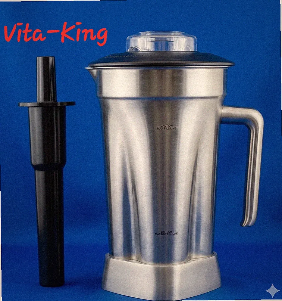 FOR VITAMIX 4000, 3600+, 64oz NEW MODERN STAINLESS STEEL CONTAINER W/COMMERCIAL