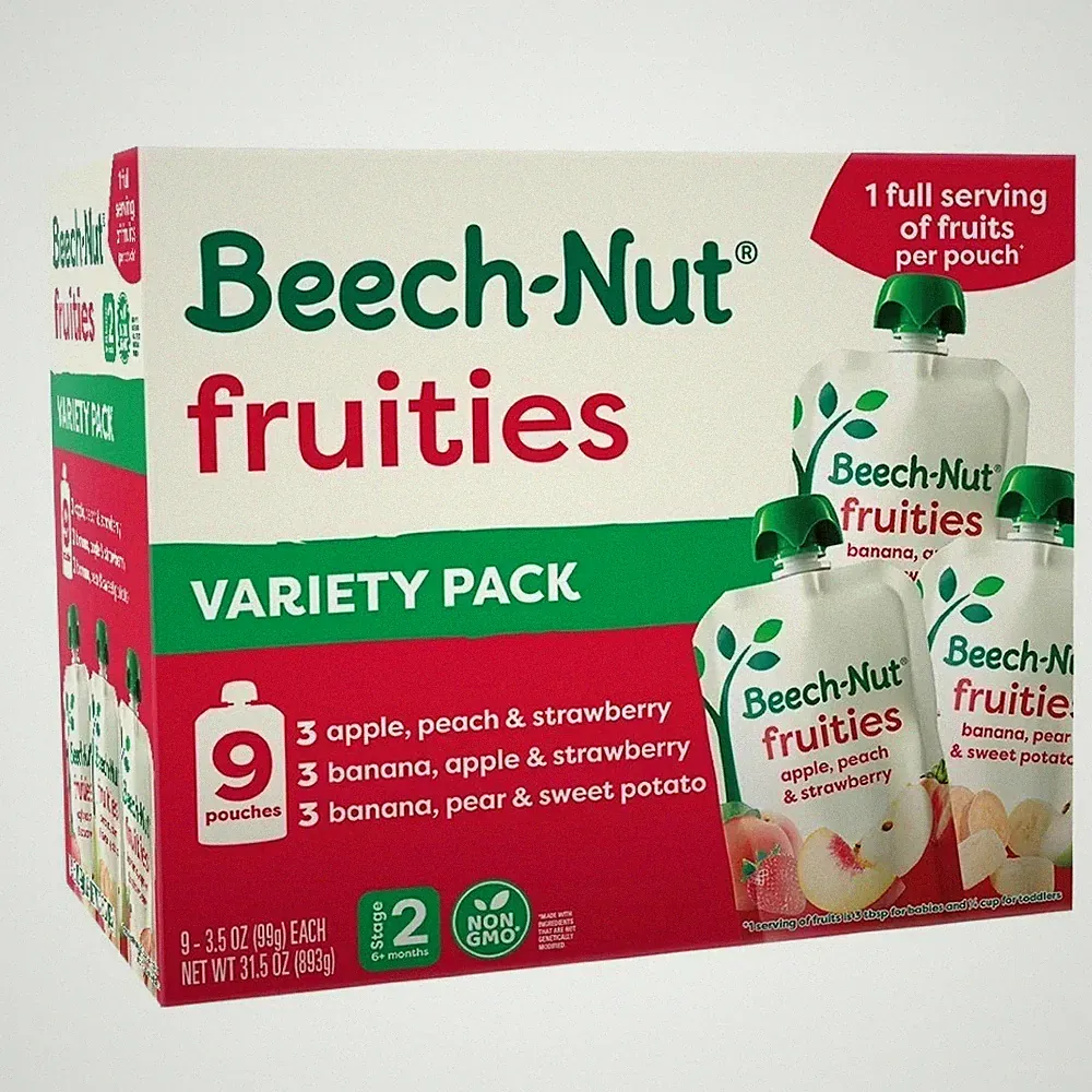 Fruity Stage 2 Baby Food Variety Pack 9 Pouches 3.5 oz Each Healthy Organic Todd
