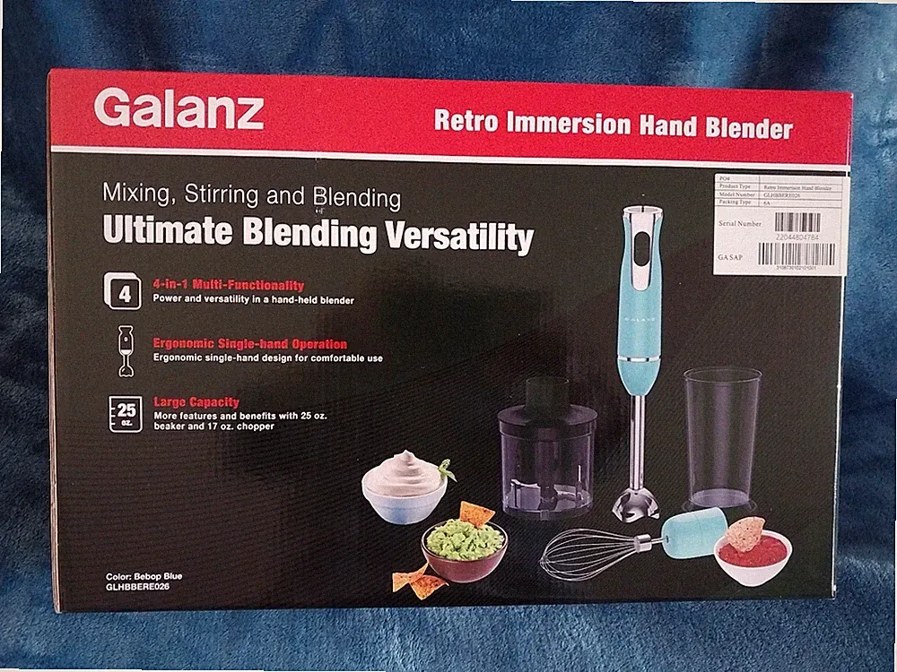Galanz 4-in-1 Immersion Hand Blender, Food Chopper & Whisk