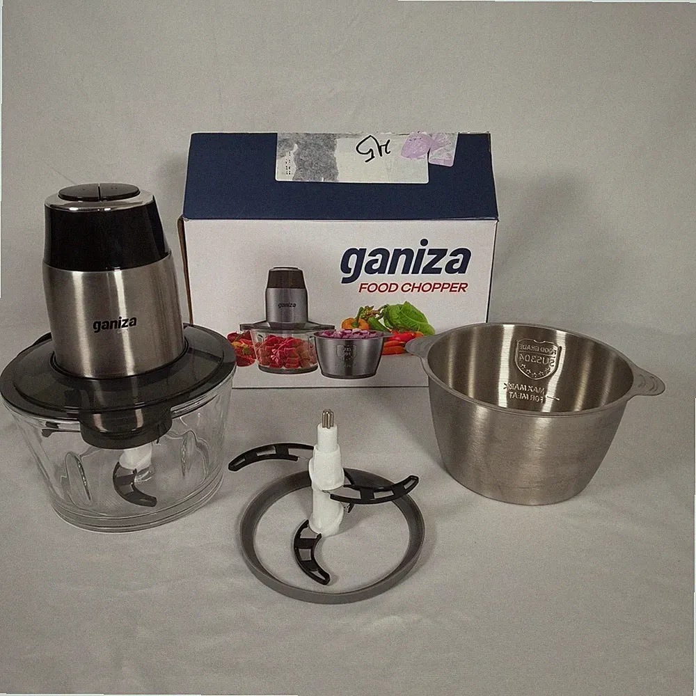 GANIZA Electric Food Processor & Chopper – 450W Meat Grinder with 2x 8-Cup Bowls