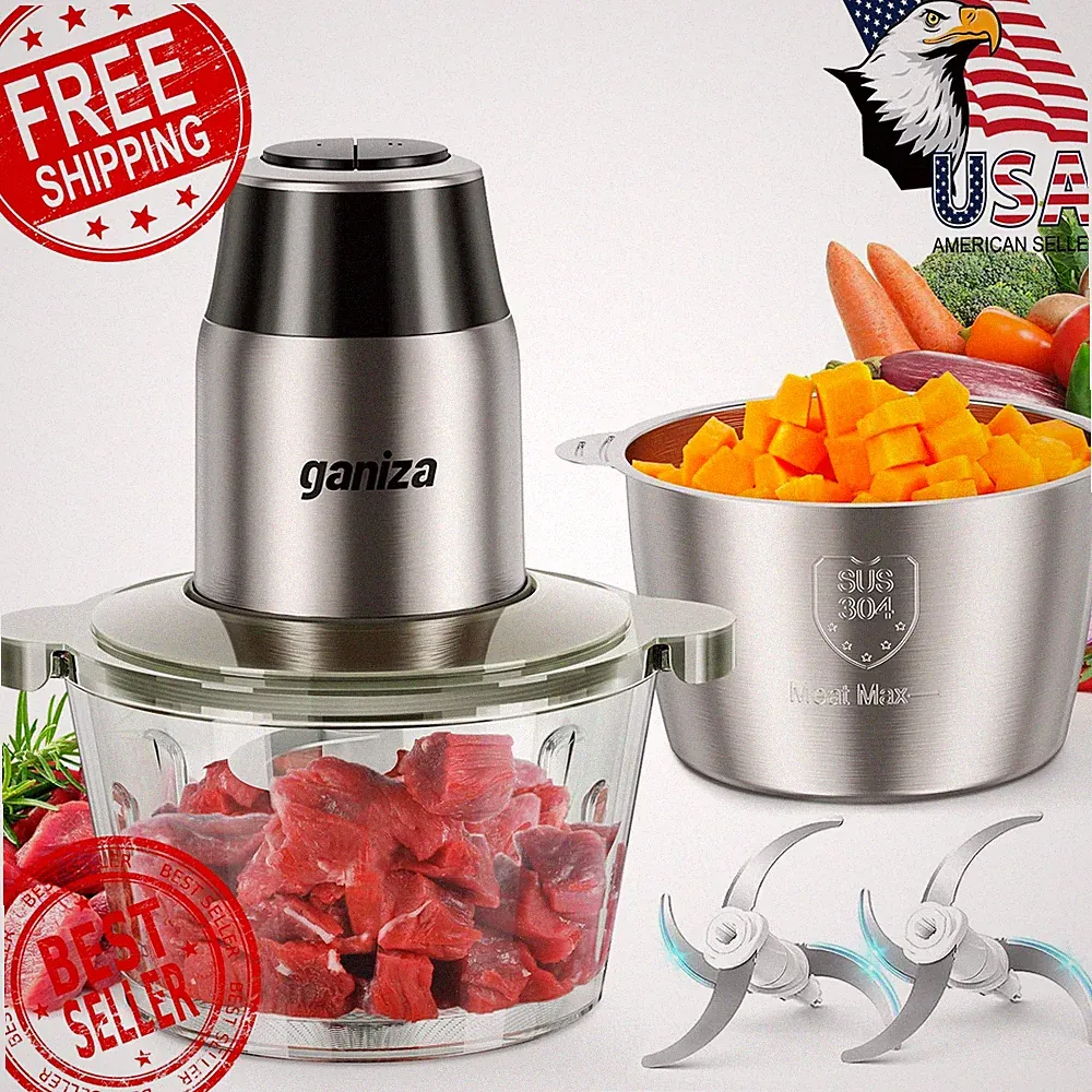 Ganiza Food Processor Silver 2 Bowls 450W
