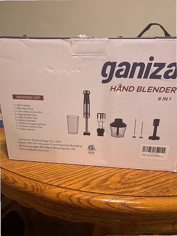 Ganiza GH10 Stainless Steel Immersion Blender Multi-Speed Whisk Food Processor