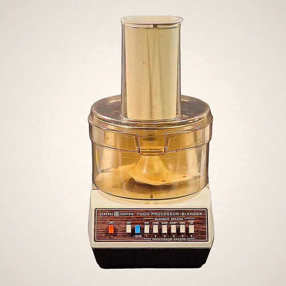 GE DIFP3 Food Processor Blender 7 Speed Vintage Tested Works Multi-Use