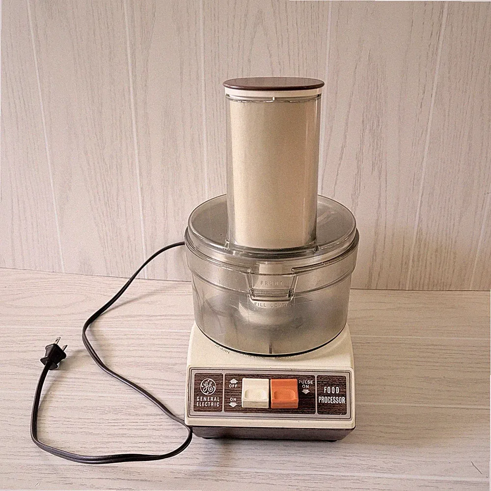 GE General Electric Food Processor D1-4200 Beige Brown TESTED Vintage