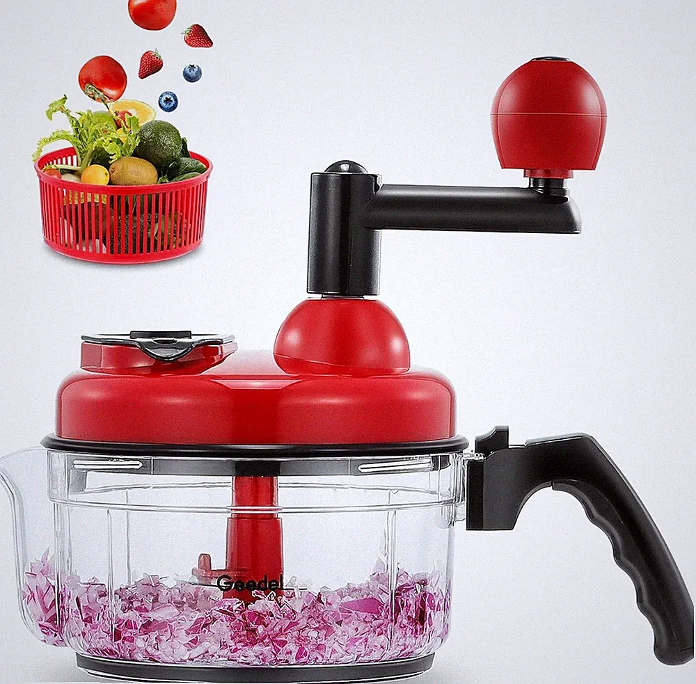 Geedel Hand Food Chopper, Quick Manual Vegetable Processor, Easy To Clean Rotary
