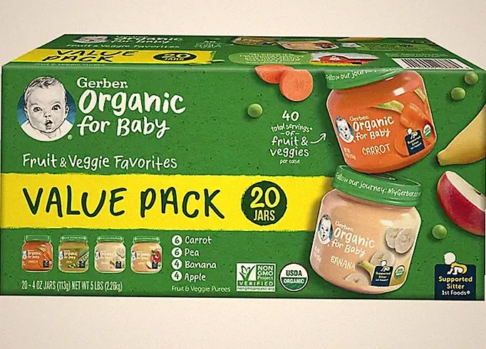 Gerber 1St Foods Organic Baby Food, Fruit & Veggie Value Pack (4 Oz., 20 Ct.)