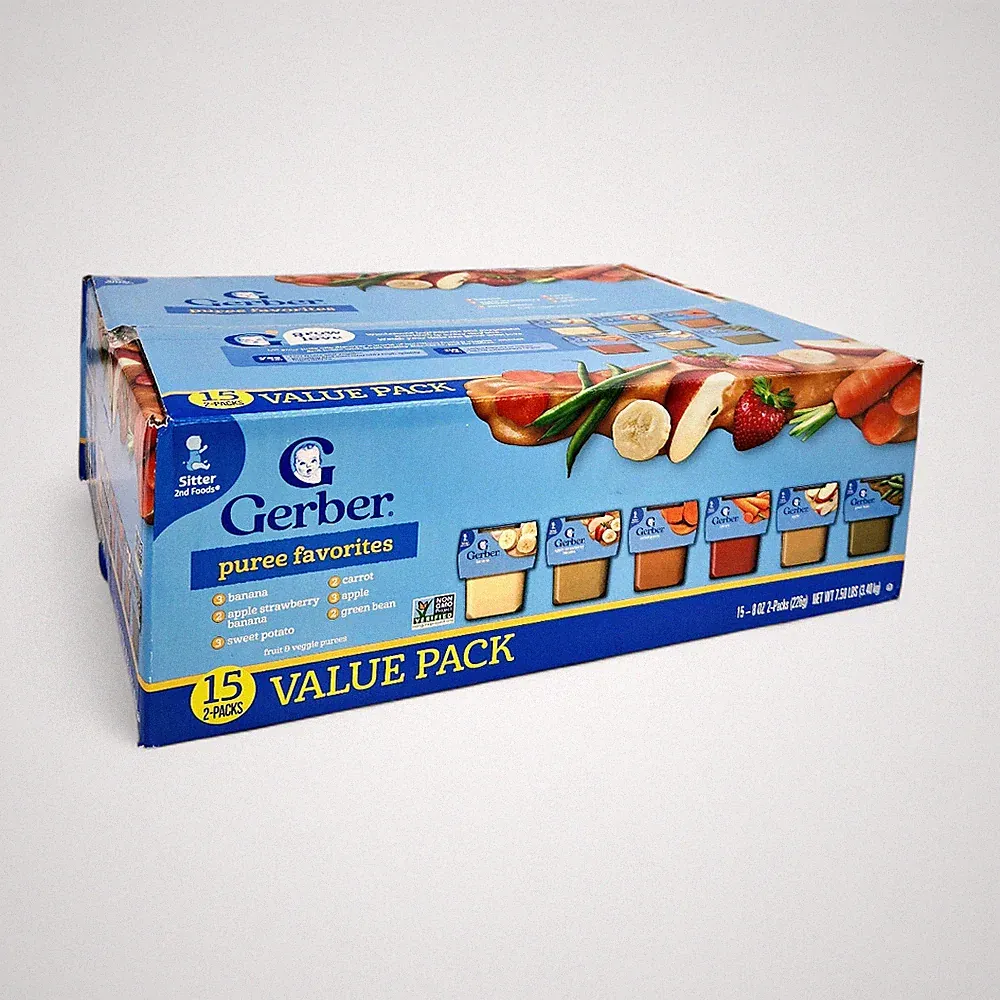 Gerber 2nd Foods Fruit & Veggie Puree Favorites Variety Pack 4 oz x15 2-Packs