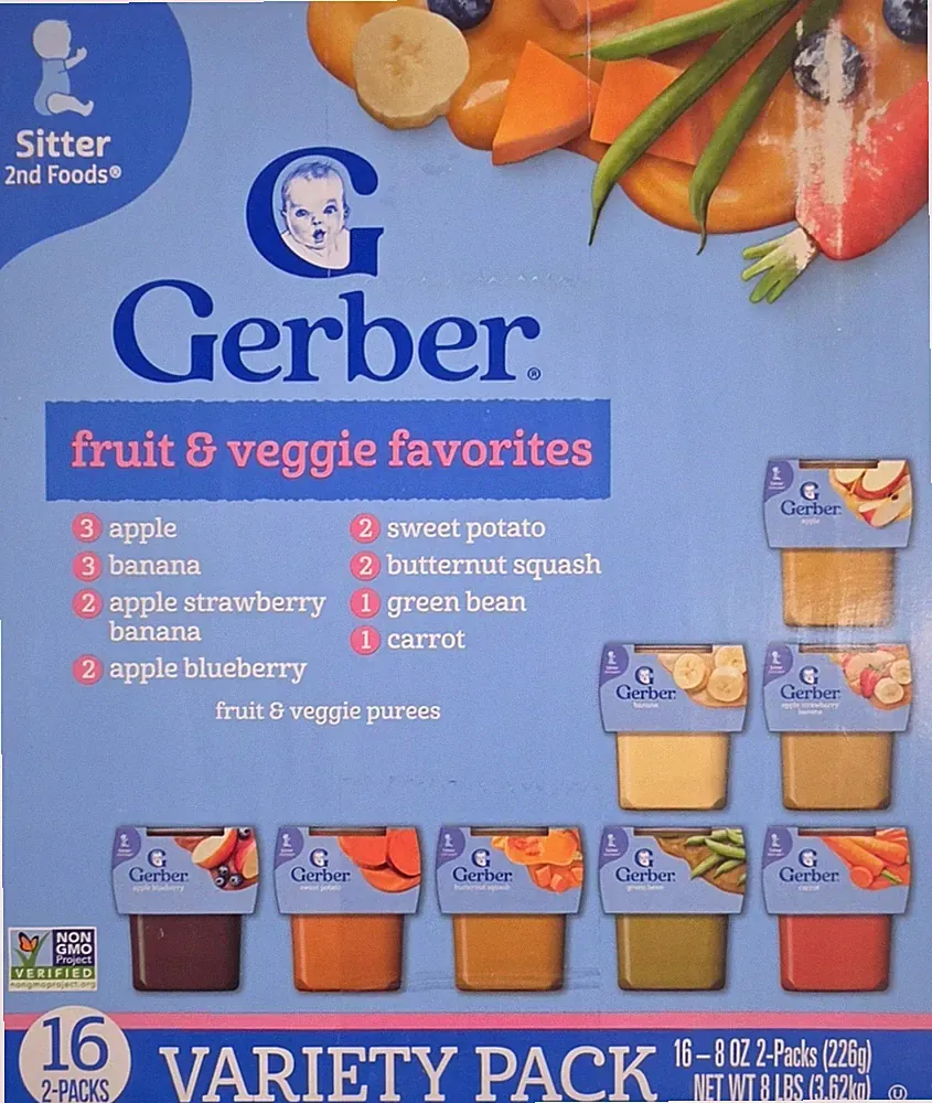 Gerber Baby Foods 2nd Foods Variety Pack, Natural for Baby, 12/31/26