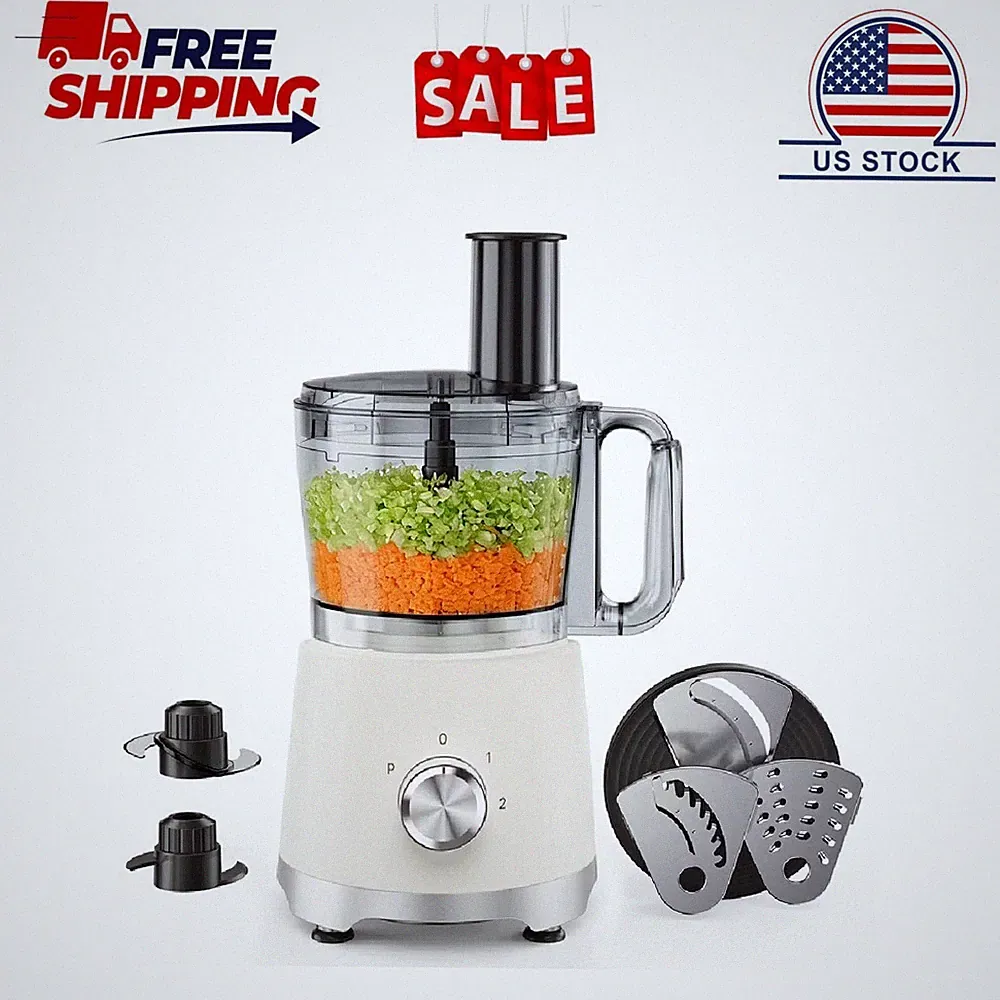 Gianna Food Processors 10.5 Cup, Vegetable Chopper with 5 Blades, 3 Modes Food P