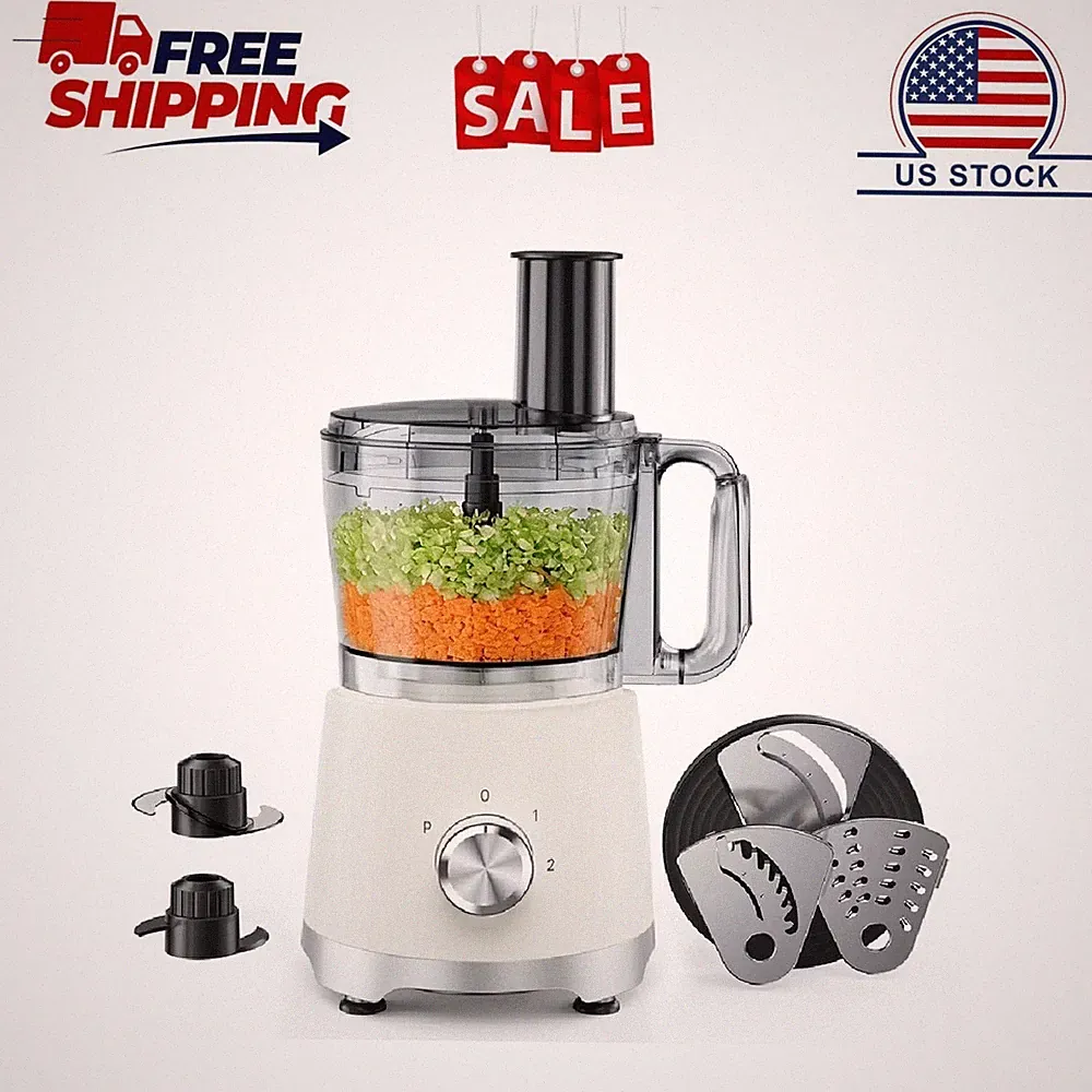 Gianna Food Processors 10.5 Cup, Vegetable Chopper with 5 Blades, 3 Modes Food P