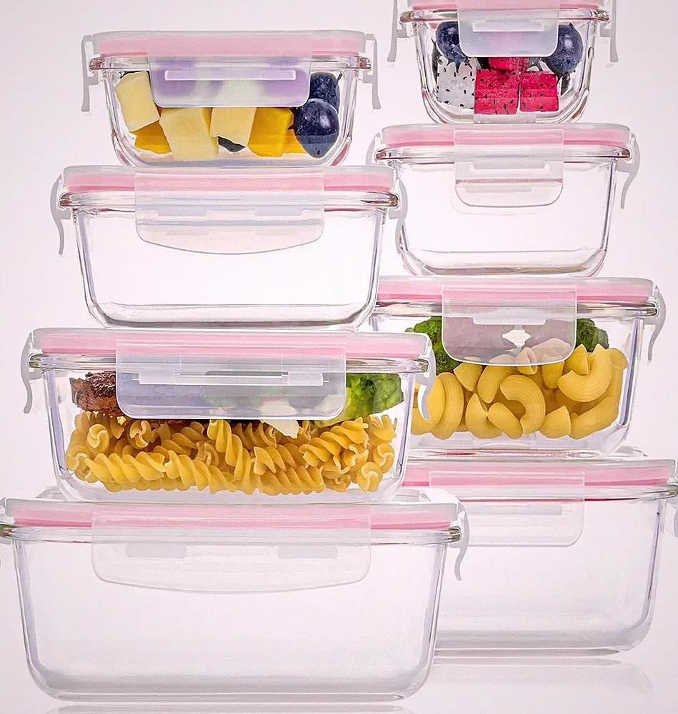 Glass Food Storage Containers with Airtight Lids, Glass Meal Prep Containers