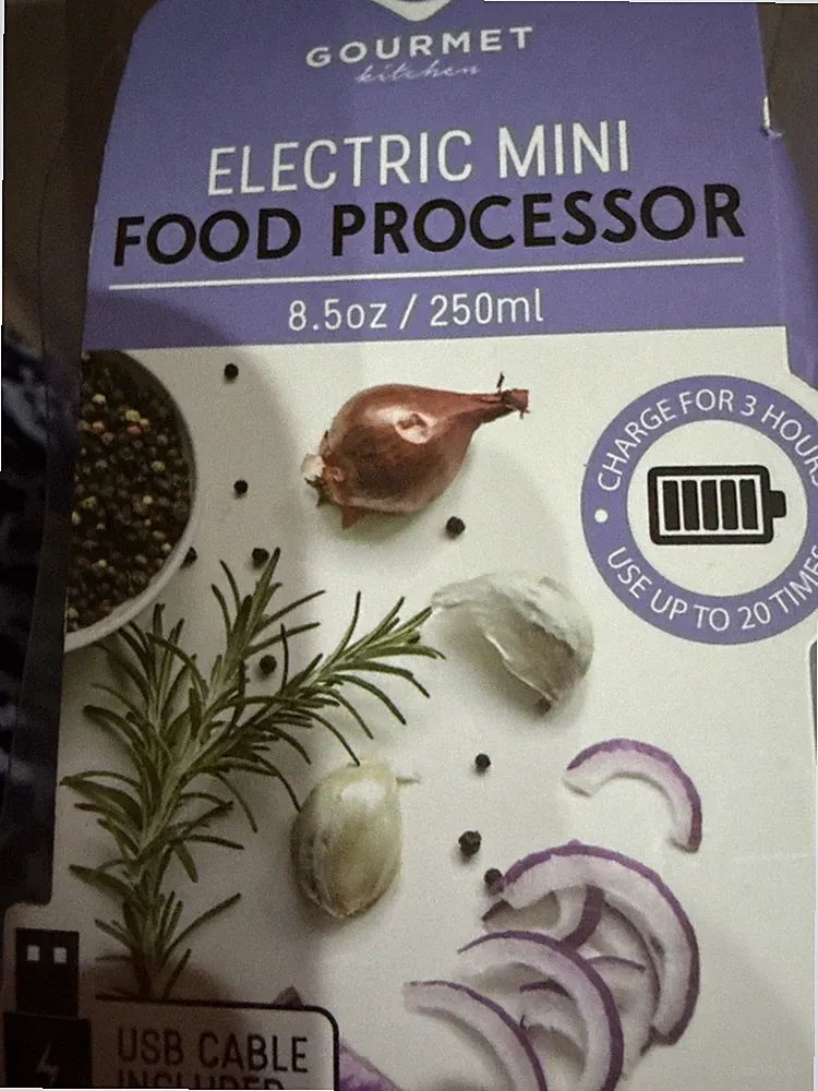 Gourmet Electric Mini Food Processor 8.5oz . With USB Cable