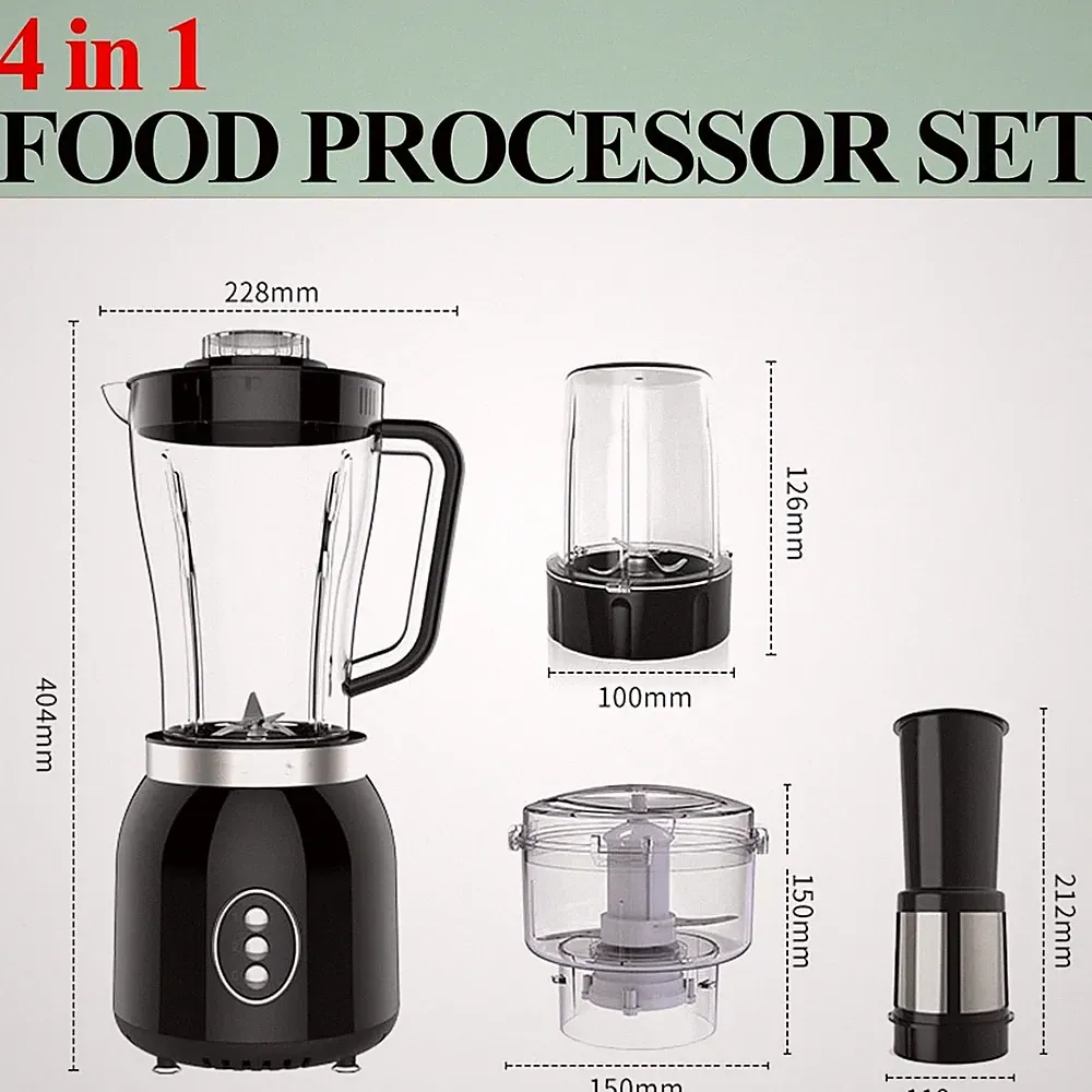 Grinder Blender and Food Processor for Kitchen, 4 Functions for Shakes and Sm...