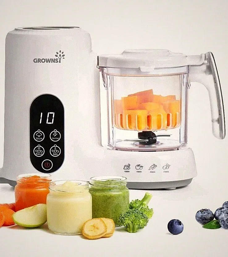 Grownsy Baby Food Maker, Steamer & Blender Baby Food Processor, White,BPA-Free
