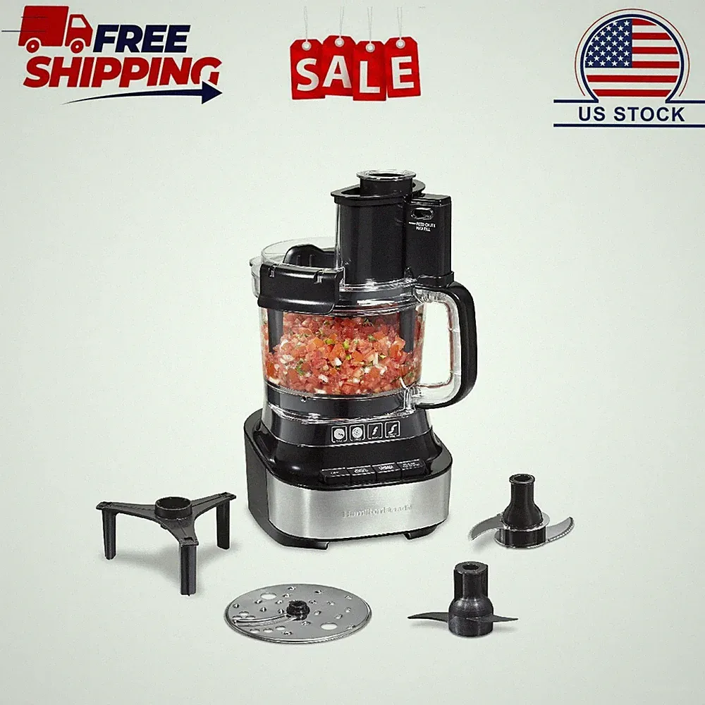 Hamilton Beach 10 Cup Food Processor and Chopper with Stack & Snap Design, Extra