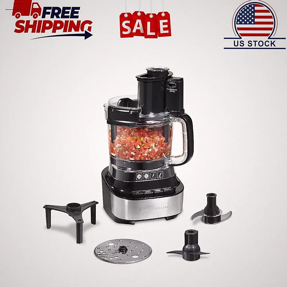 Hamilton Beach 10 Cup Food Processor and Chopper with Stack & Snap Design, Extra