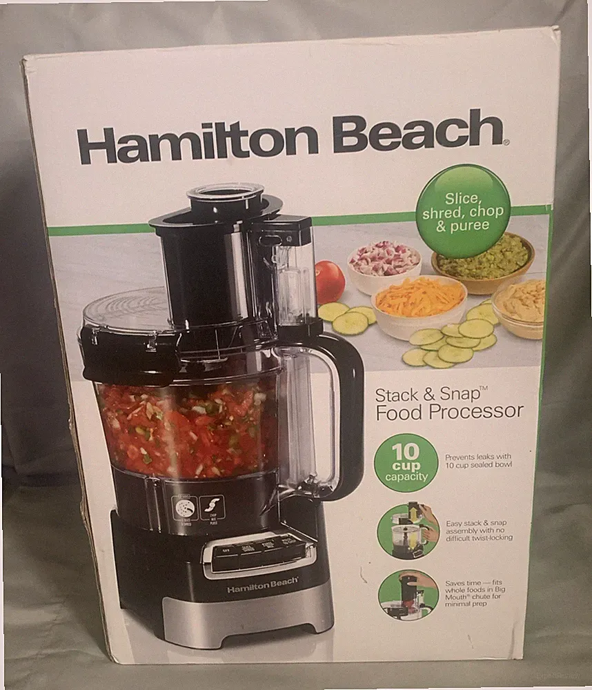 Hamilton Beach 10-Cup Food Processor - Black/Stainless (70723) NEW