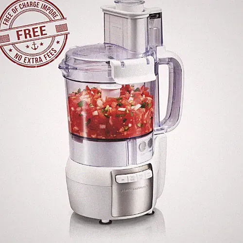 Hamilton Beach 12 Cup Food Processor and Chopper with Stack & Snap Design, White